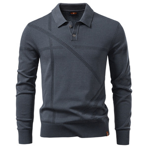Herren Marineblau Casual Business Sweater Winter Warm Solid Elastic Loose Langarm Gestrickt <span class=keywords><strong>Ralph</strong></span> Homme Pull - Product Image 5
