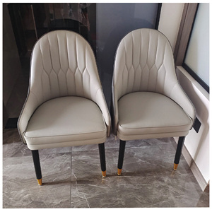 <span class=keywords><strong>Chaise</strong></span> de salle à manger en bois et cuir orange à dossier haut de conception nordique moderne personnalisée pour restaurants - Product Image 4