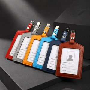 Elegant Genuine Leather Name <b>Tag</b> Sleeve With Matching Cord for Airline Flight Attendant Identity <b>Tag</b> Professional Design - Product Image 1