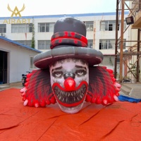 Tête gonflable de clown d'horreur imprimée sur mesure, grand clown squelette gonflable pour décoration de jardin et de carnaval à domicile