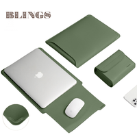 Venta al por Mayor de Bolsas para Computadora Portátiles Verdes, Bonitas y Modernas de PU Suave, Funda Protectora para Laptop con Borde Reforzado, Bolsa para Laptop Negra