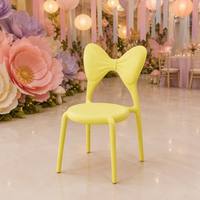 Chaise de repas portable pour enfants JIETUO, dossier coloré avec nœud, style moderne et minimaliste en PP, pour la maison, la maternelle et les fêtes