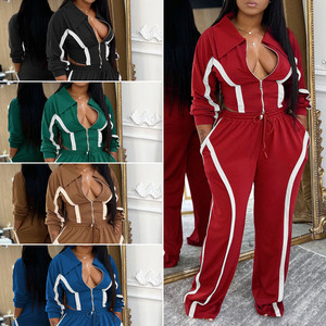 Conjunto Deportivo AL335 con Logotipo Personalizado para <span class=keywords><strong>Mujer</strong></span>, Manga Larga, Bloques <span class=keywords><strong>de</strong></span> Color y Pantalones, Dos Piezas, <span class=keywords><strong>Ropa</strong></span> Deportiva para Correr - Product Image 2