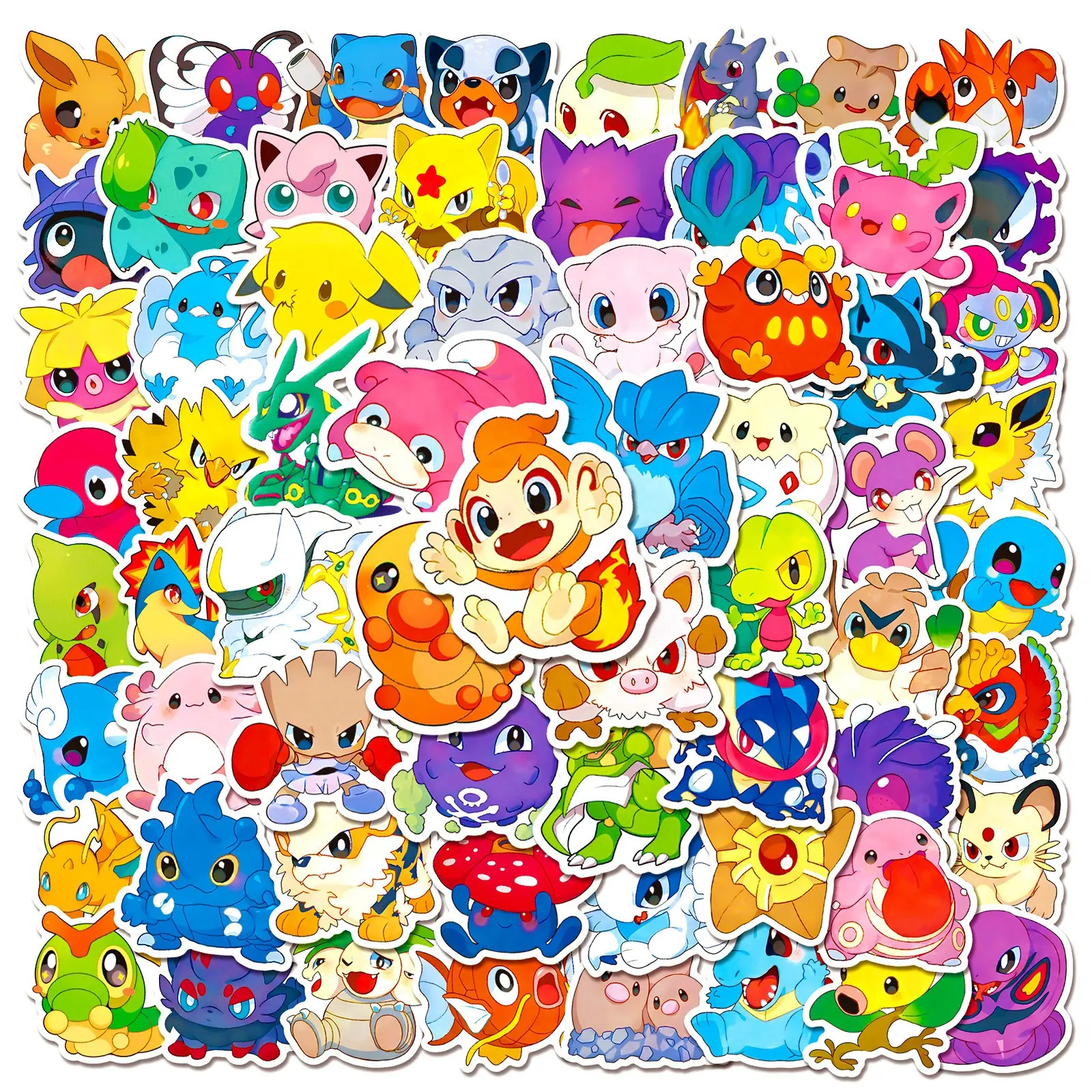 100Pcs Anime Pikachu Poke mon Baby Graffiti Stickers for Laptop Luggage Waterproof Cute Pokemoned Sticker