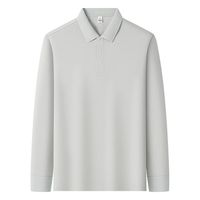 Vente en gros 100% polos à manches longues pour hommes en coton T-shirts polo de performance à manches longues imprimés de logo personnalisé et brodés