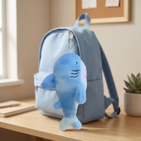 Porte-clés Requin en Peluche Adorable, Breloque de Sac Douce et Rembourrée, Pendentif Dauphin Coloré pour Sac à Dos et Clés de Voiture