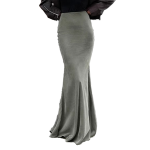 Wholesale High Waist Mermaid Floor-Length Skirt Women Solid Color Satin Tight Fit Elegant Style All Seasons Wear - Product Image 1