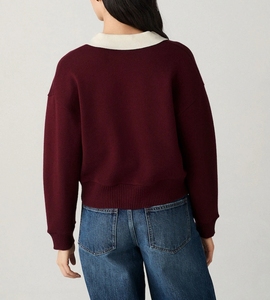 Áo len dệt kim dáng rộng, chất liệu len pha, có logo thêu tùy chỉnh dành cho nữ - Product Image 2