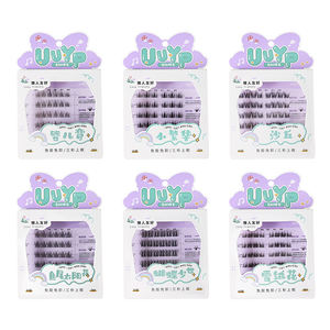 批发DIY簇状睫毛，无需胶水，自粘式手工分段预剪预粘簇状睫毛延长件 - Product Image 1