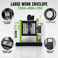 Centro de Mecanizado Vertical CNC con Husillo BT50 de 6000 RPM, Modelo MVL1580S de DRC Machinery, con Guías Lineales en Eje Z para Corte Pesado