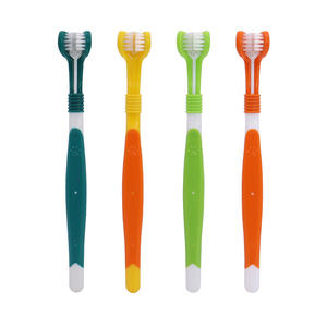 Brosse à <span class=keywords><strong>dents</strong></span> pour <span class=keywords><strong>chien</strong></span> en plastique écologique Rarlon DB-1, multicolore, design 3 faces à 360 degrés pour les soins dentaires - Product Image 2