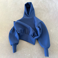 Sweat à capuche unisexe basique en tissu épais avec couche d'air rembourrée en mousse, coupe ample, couleur unie, style streetwear, personnalisable avec votre propre logo