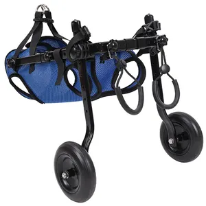 ペット製品メーカーOEM調整可能な2輪椅子簡単に組み立てるペットの犬の車椅子障害者の後ろの黒い脚の歩行