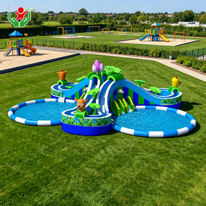 <span class=keywords><strong>Tobogán</strong></span> Acuático Inflable con Diseño de Animales del Zoológico, <span class=keywords><strong>Tobogán</strong></span> Acuático Inflable Multicarril para Parques Acuáticos de Verano, Proveedor Mayorista - Product Image 2