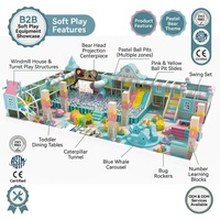 Equipo de Juego Suave para Interiores Directo de Fábrica: Piscina de Bolas con Proyección Temática de Osos Pastel, Carrusel de Ballenas, Toboganes y Piscina de Arena