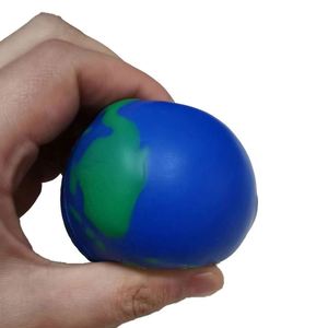 Pelota Antiestrés Personalizada al por Mayor con Forma de Globo Terráqueo, de Espuma de PU, Diseño de Tierra Sólida, Juguete para Aliviar la Ansiedad, con Logotipo Impreso, Regalo Promocional - Product Image 1