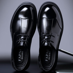 รองเท้าหนังแท้ทรงเหลี่ยมสำหรับผู้ชายรุ่นใหม่ล่าสุดปี 2025 ดีไซน์หรูหรา น้ำหนักเบา ระบายอากาศได้ดี กันลื่น ตกแต่งด้วยผ้าแบบแพทช์เวิร์ค เหมาะสำหรับใส่ทำงานในออฟฟิศ - Product Image 3