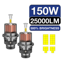 Le plus récent phare LED série 360 D 150W 25000 Lumen Super lumineux D1S D2S D3S D4S D5S D8S Kit de Conversion de lampe 6000K blanc IP68