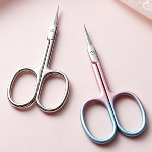 Precision stainless steel beauty scissors, curved Russian-style cuticle scissors, eyebrow, cuticle, and nail <b>trimming</b> tools - Product Image 1