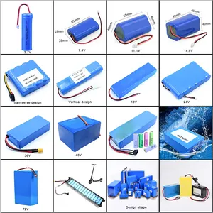 Pacchi di batterie ricaricabili agli ioni di litio personalizzate, batterie LiFePO4, 3500mAh, LiFePO4, 12V, 36V, 48V, 72V, 32700, 18650