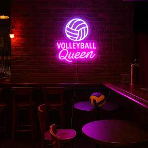 Letrero Luminoso LED de Neón con Diseño de Reina del Voleibol, Decoración de Pared, Alimentación por USB, Regulable, Letrero Rosa de Voleibol para Dormitorio de Adolescentes - Product Image 6