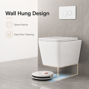 Nouvelle conception de kit de toilette Tornado blanc avec siège à fermeture douce et bidet de toilette, toilette murale minimaliste - Product Image 2