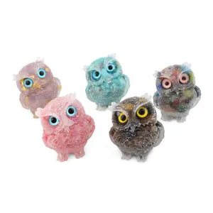 CHUSE resin crafts natural crystal chips gravels epoxy resin molds animal unicorn owl bear dog toy art craft