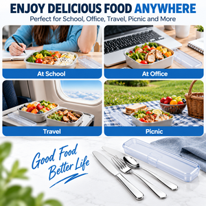 304 Stainless Steel <b>Cutlery</b> <b>Set</b> Reusable Portable Flatware Kit with Carry Case for Camping <b>Picnic</b> Wedding - Product Image 2