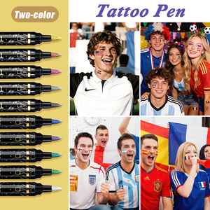 Marcadores de Tatuajes Temporales de Doble Punta, Ecológicos, de Plástico, <span class=keywords><strong>para</strong></span> Dibujar en el Cuerpo y la Piel, <span class=keywords><strong>para</strong></span> Fiestas y Festivales - Product Image 6