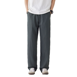 กางเกงลำลองเอวยางยืดผ้าบางสำหรับผู้ชายกางเกงขาตรงทรงหลวมน้ำหนักเบาสไตล์สตรีทใหม่สำหรับฤดูร้อน - Product Image 2