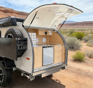 Caravana Ligera Tipo Lágrima con Cocina Exterior Trasera |   Remolque de Viaje Compacto, RV Fácil de Remolcar para Aventuras Familiares de Campamento - Product Image 3