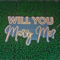 Meilleure vente de panneaux LED WILL YOU MERRY ME enseigne en acrylique néon pour décoration de toile de fond en forme d'arc de fleurs en forme de cœur