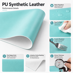 Cuero Sintético PU Nappa, <span class=keywords><strong>Tela</strong></span> Vegana Imitación Piel de Rexina para Bolsos, Carteras, Bolsitas, Fabricación de Bolsos, Láminas, Rollos al por Mayor, Revestimiento Suave - Product Image 3