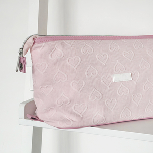 กระเป๋าเครื่องสำอางแบบขยายได้ รุ่นใหม่ ปี 2026 น่ารัก เรียบง่าย สีชมพูอ่อน รูปหัวใจ - Product Image 4