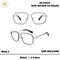 Prêt à expédier – Lunettes de vue haut de gamme style pilote en métal, double pont, monture optique faite à la main, durables pour un usage quotidien
