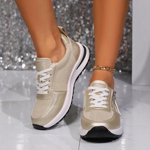 Zapatillas Deportivas Plateadas Elegantes para Mujer, Ligeras y Metálicas, Versátiles para el Día a Día - Product Image 3
