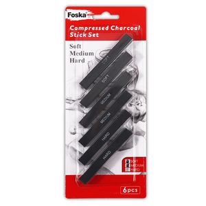 Ensemble de 6 bâtons de fusain compressé Foska, fusain doux, moyen et dur <span class=keywords><strong>pour</strong></span> le dessin, le croquis et le ombrage, fournitures artistiques - Product Image 6