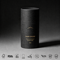 Emballage personnalisé de luxe en tube de papier kraft noir, boîte cylindrique en carton avec dorure à chaud OEM pour parfum, cosmétique, cadeau