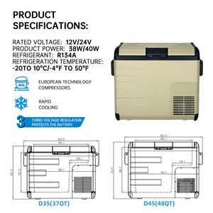 Portable Compressor 12v 24v Cooler Car Fridge Mini <b>Refrigerator</b> for Travel Camping Portable Car <b>Refrigerator</b> - Product Image 6