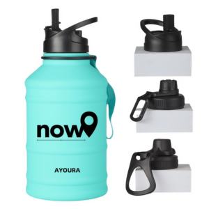 不锈钢水瓶 2.2 升不含 BPA 运动金属水瓶，带防漏螺旋盖，适合健身房露营 - Product Image 3