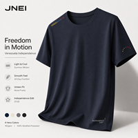 JNEI Özel Marka Erkekler İçin Isı Transfer Baskılı Tişört 150g Polyester UV Korumalı Hızlı Kuruyan Nefes Alabilen Tişört