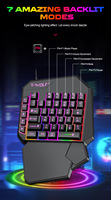 Combo clavier et souris de jeu à une main TF900, filaire USB, mini clavier de jeu, rétroéclairage 7 couleurs, 3600 DPI pour joueur PC
