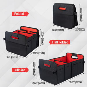 Organizador de Maletero para Vehículos de Lujo, Poliéster 600D + Cartón, Portátil, Compacto, con Asas, Diseño Plegable de 2 Compartimentos, para Asiento de Coche - Product Image 2