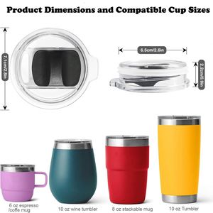 6oz Magnetic Replacement Lid <b>Sliding</b> <b>Plastic</b> Magnet Cover Universal Fit for 8oz 10oz Stainless Steel Insulated Water Bottle - Product Image 2