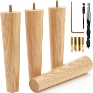 Patas Redondas Rústicas de Madera Resistente para Gabinetes y Mesas, Uso en Exteriores/Hoteles, Base de Acero Pintada o Sin Acabado - Product Image 3