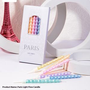 Décoration de gâteau d'anniversaire de style romain romantique <span class=keywords><strong>Paris</strong></span>, nouvelle couleur de bonbons en cire nacrée, fabriquée à la main en cire de paraffine, 50 ml - Product Image 2