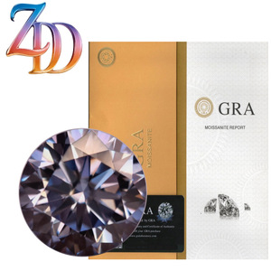 Round Moissanite Loose Stone Light Purple GRA Certified For Jewelry Making - Product Image 1