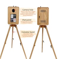 Photomaton portable personnalisable, photomaton en bois compatible avec les appareils photo et les iPad, adapté aux événements et aux fêtes
