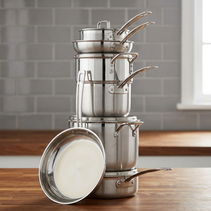Stainless Steel Triply <b>Saucepan</b> Set With Heavy Duty Construction Induction Base Heat Resistant Dishwasher Safe Kitchen Cookware - Product Image 4