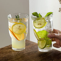 Verre à boisson froide et jus, grand format, à large ouverture, pour thé aux fruits, très apprécié des influenceurs, design élégant, grande capacité